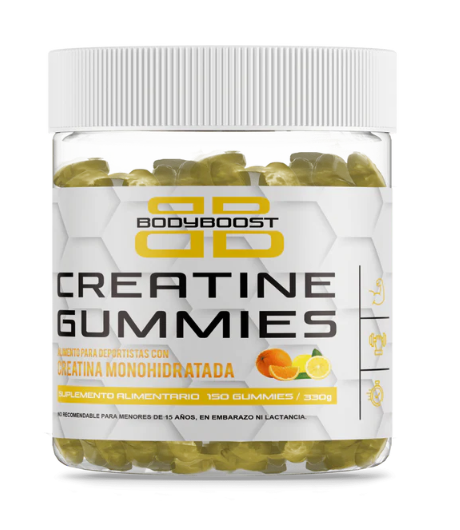 Gomitas de Creatina Monohidratada 150 unidades — Sabor Naranja Limón | Bodyboost
